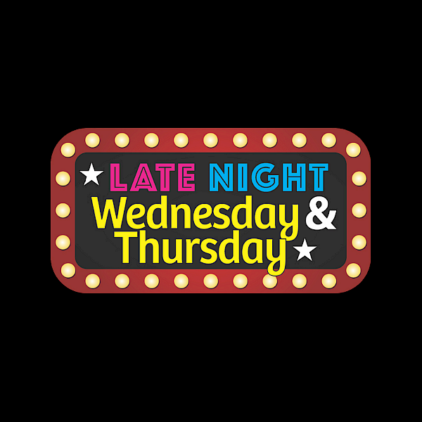 Late Night Wednesday & Thursday - Extended Hours for Shopping Until 9pm!